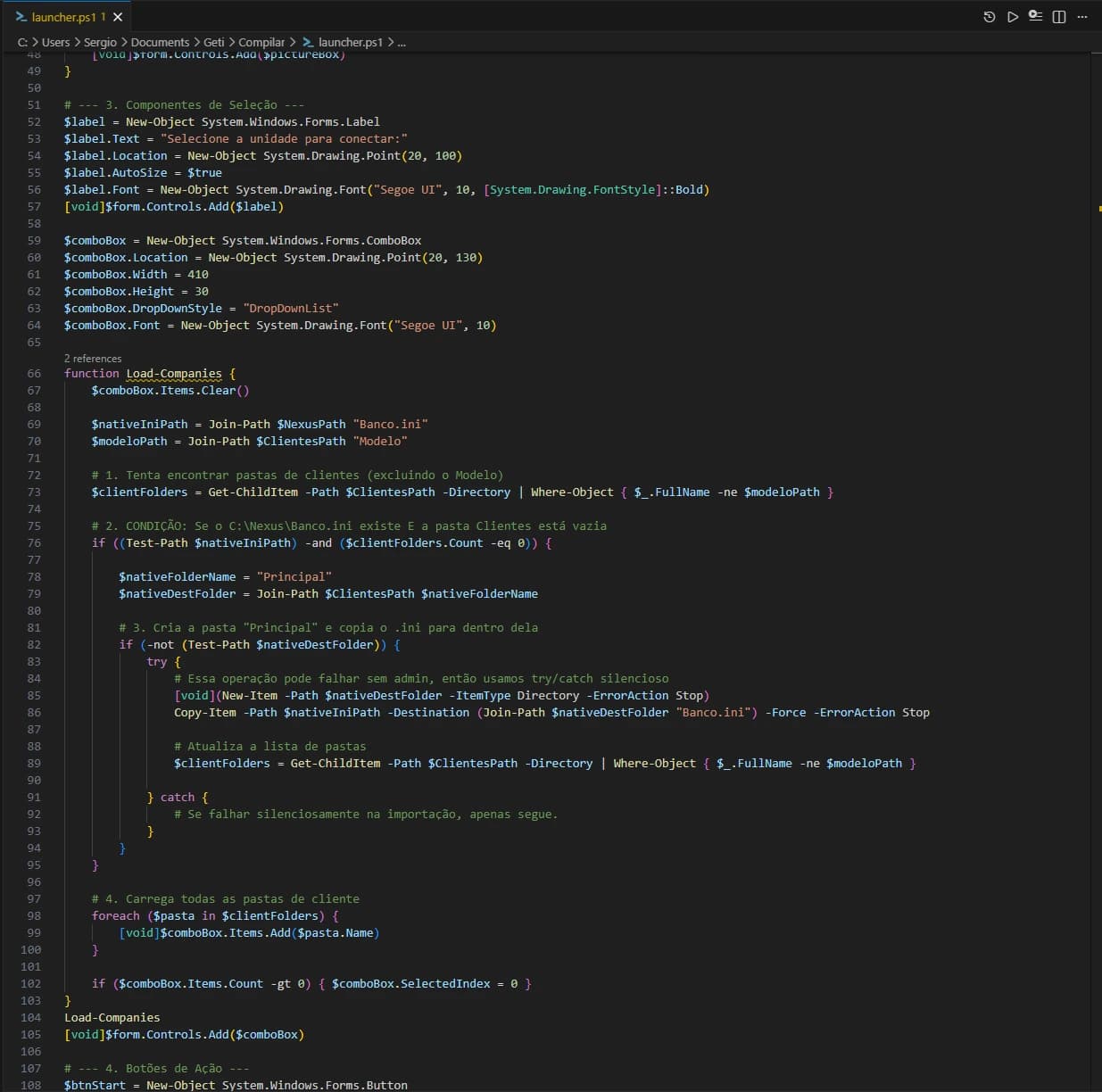 Tela 4 do projeto Automações internas